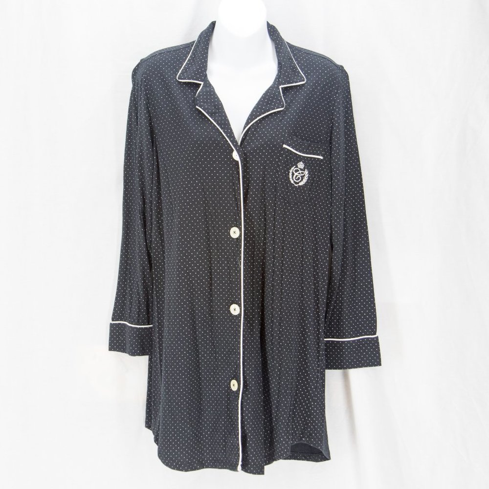 CHAPS Black & White Night Shirt Sleepwear Size M